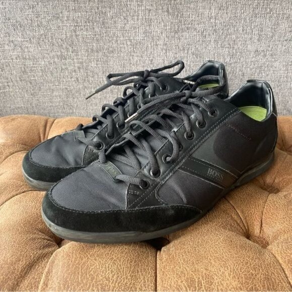 BOSS Hugo Boss Saturn Black Low Top Sneakers 11 - Picture 1 of 12